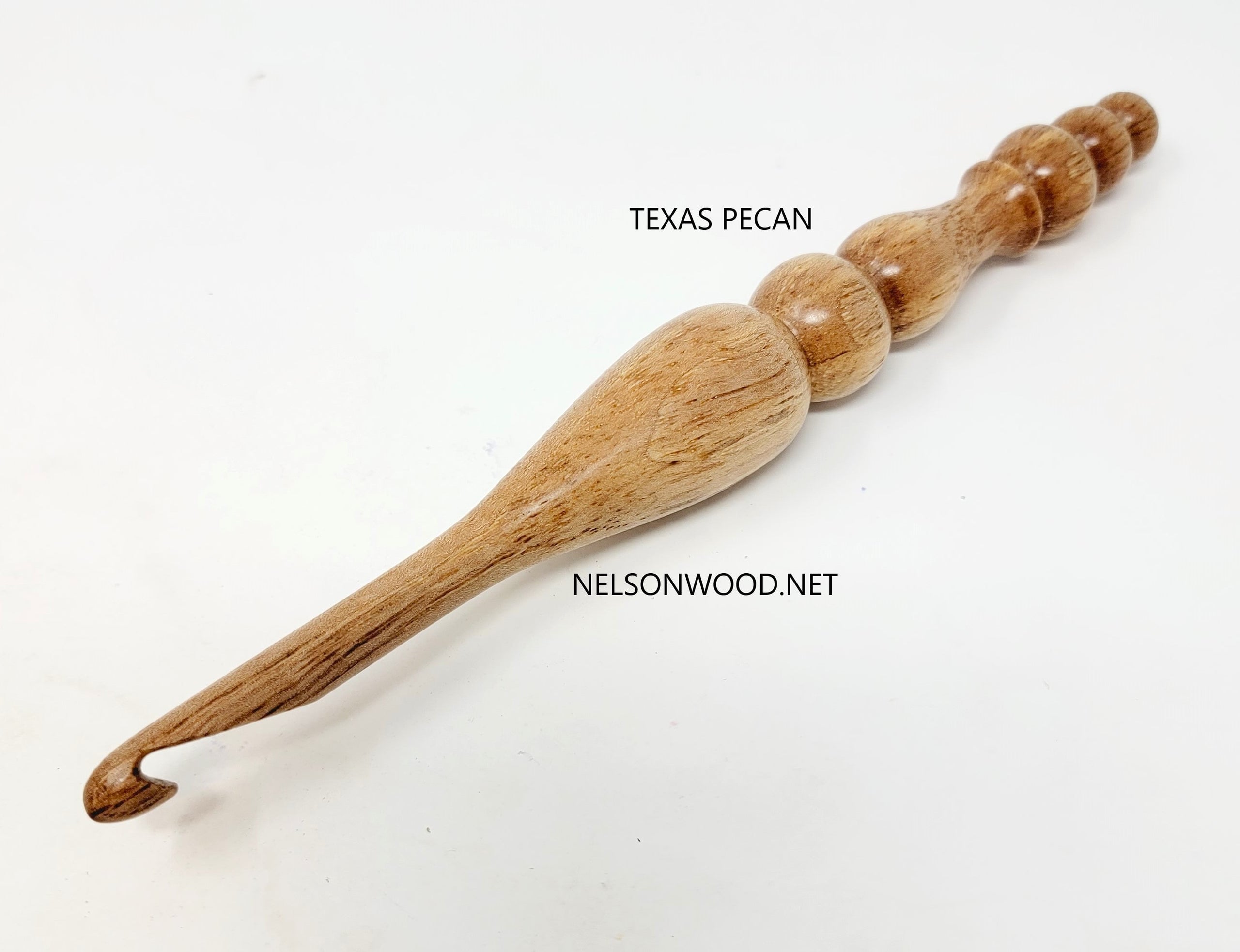 Texas Pecan Hand Turned Wooden Crochet Hook Texas Woods NELSONWOOD