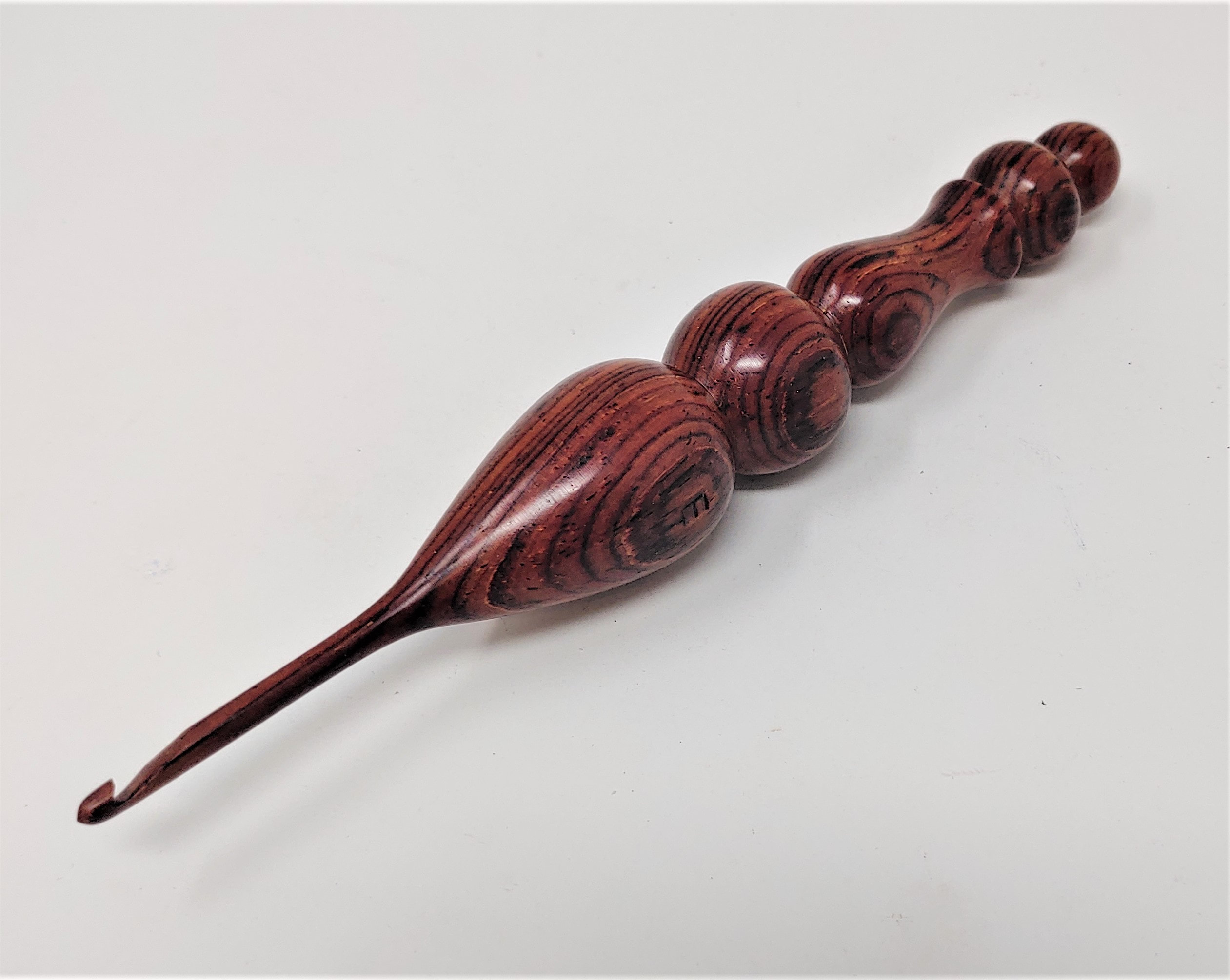 Crochet Hook made from Cocobolo by Texas Artist Bryan Nelson